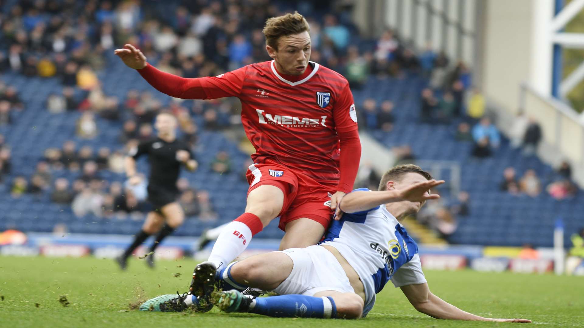 Greg Cundle playing for Gillingham against Blackburn Picture: Barry Goodwin