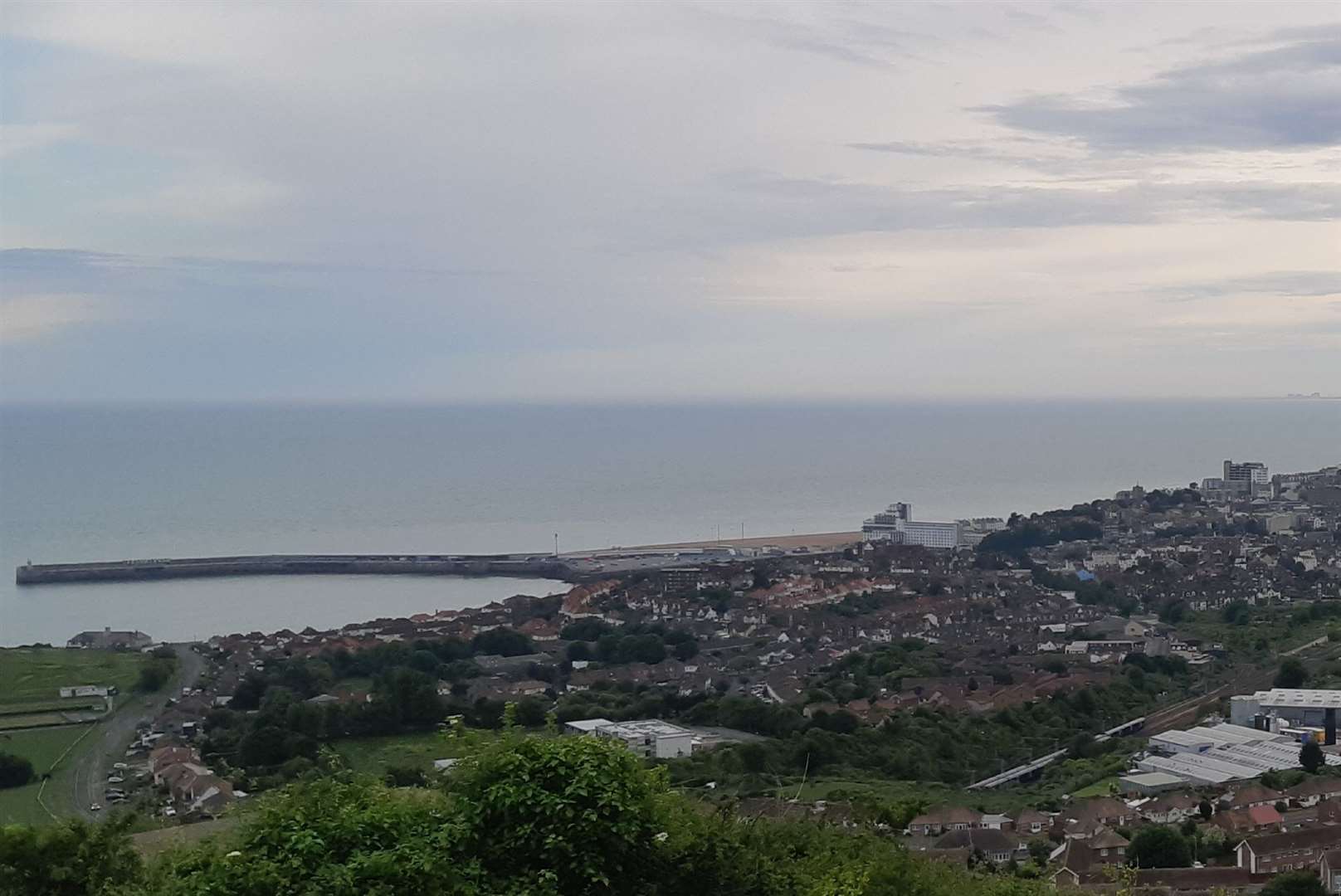 Low-lying land and roads along the coast in Folkestone could be hit by flooding. Picture: Sam Lennon