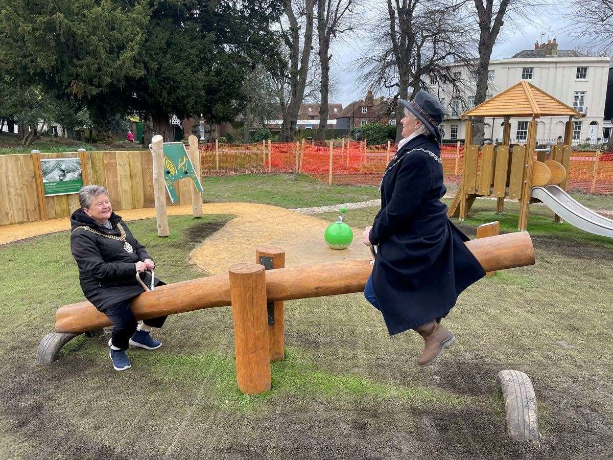 Lord Mayor of Canterbury, Cllr Jean Butcher, was joined by guests for the official opening of the playground at Dane John Gardens last week. Picture: Canterbury City Council