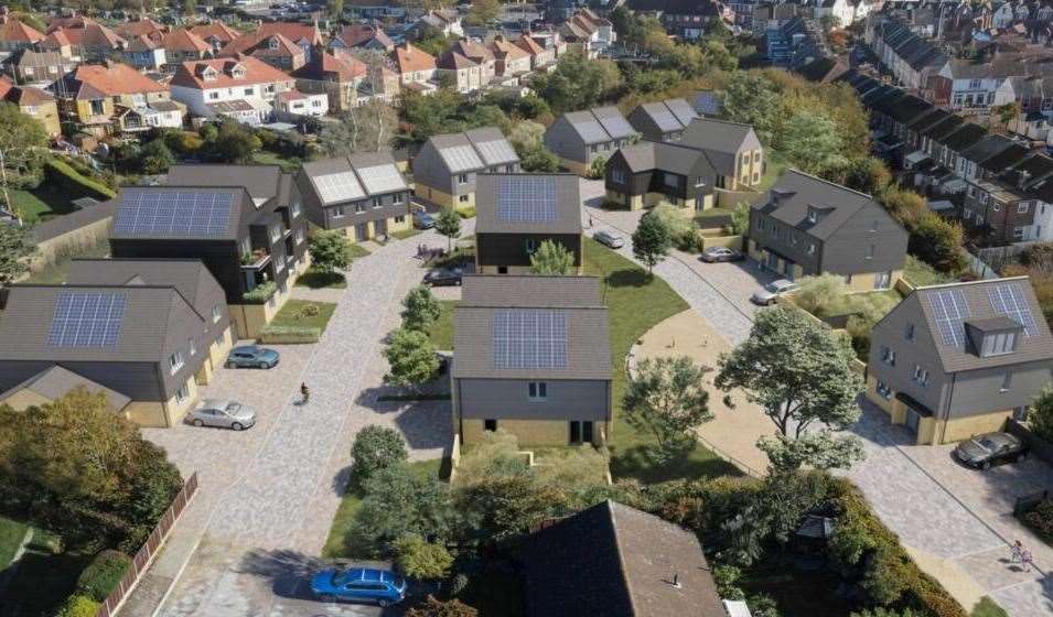 The 30 homes in Moat Farm Road, Folkestone were meant to be 100% affordable housing. Picture: Hazle McCormach Young LLP