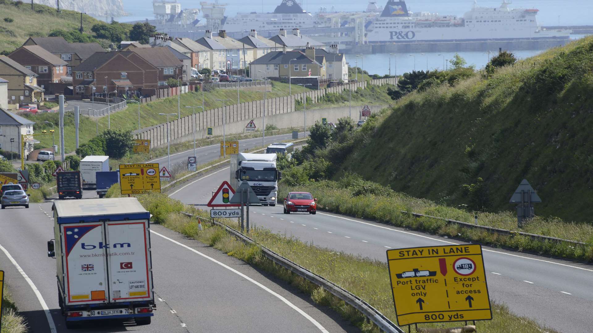 The A20 towards Dover when the 40mph limit was in force