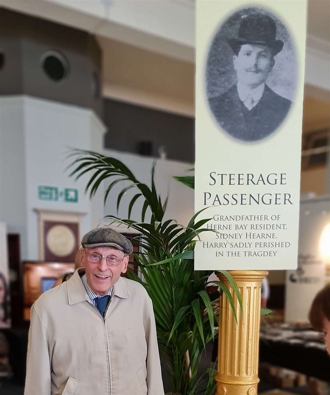 Herne Bay pensioner Sidney Hearne realised a photo of his grandfather was on display at the Titanic exhibition at the King's Hall