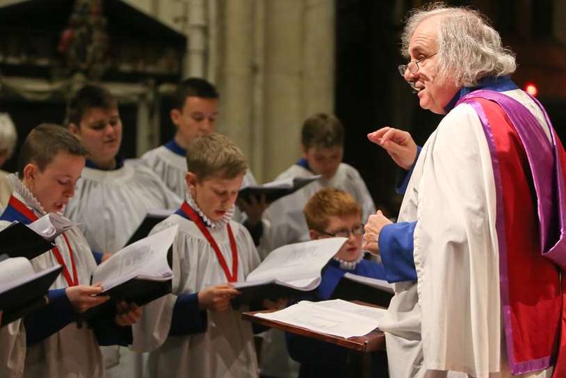 Peter Richards conducts the choir of All Saints’ Church in Maidstone