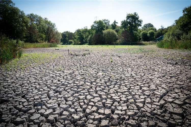 Dried up lake in Wanstead Park, London. Picture: PA