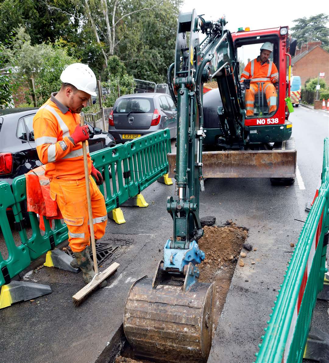 South East Water carrying out a pipe test in Leeds, near Maidstone Photo: South East Water