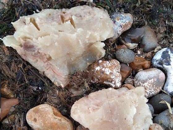 The substance has washed up on Seasalter beach. Picture: Canterbury City Council