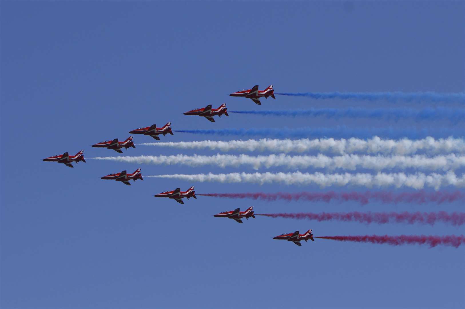 The Red Arrows performing over Folkestone. Picture: Andy Jones
