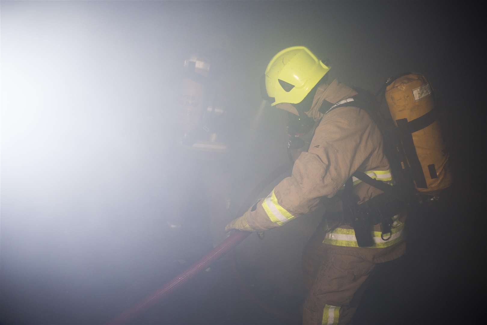 Fire crews were called to the blaze in the roof. Stock image