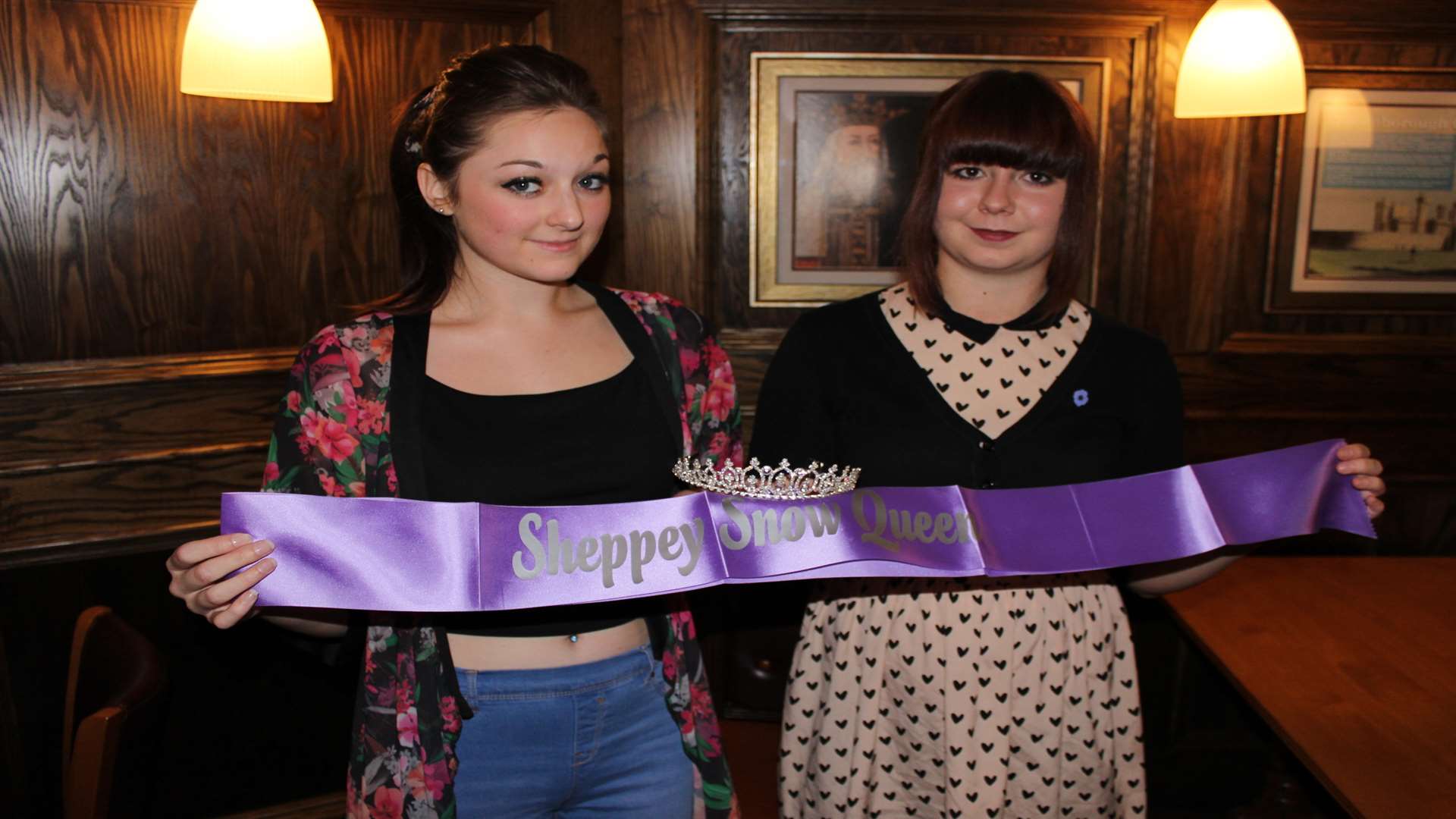 Hannah Thompson and Katie-Ann Goodsell who were judged joint-winners of the Sheppey Snow Queen contest