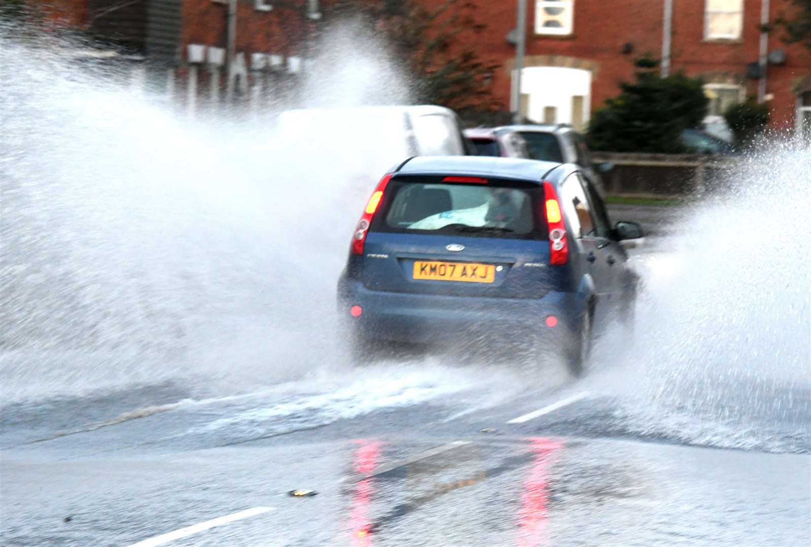 A pipe has burst on Maidstone Road, Chatham. Stock picture