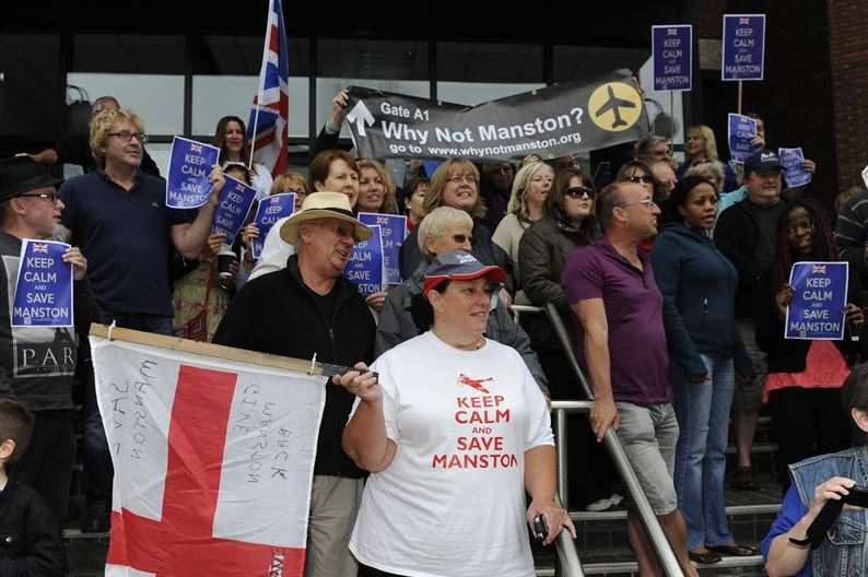 The Save Manston group marched to the council offices in Margate to hand over a petition
