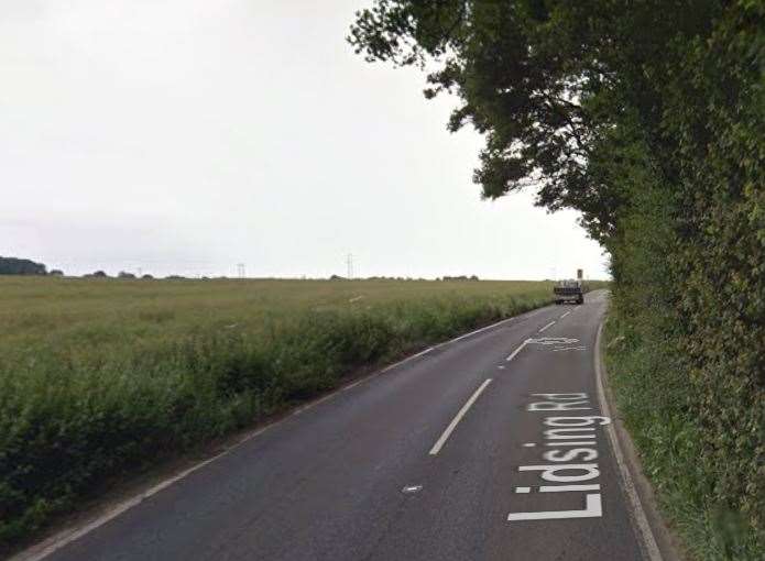 A driver was cut free after a two-car crash in Lidsing Road, Lidsing, near Gillingham