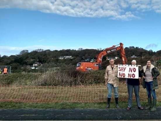 Residents are protesting at Princes Parade after work started on site to clear more vegetation