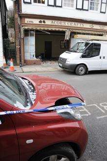 An elderly woman drove her Nissan car into Acorn Crafts in Hythe