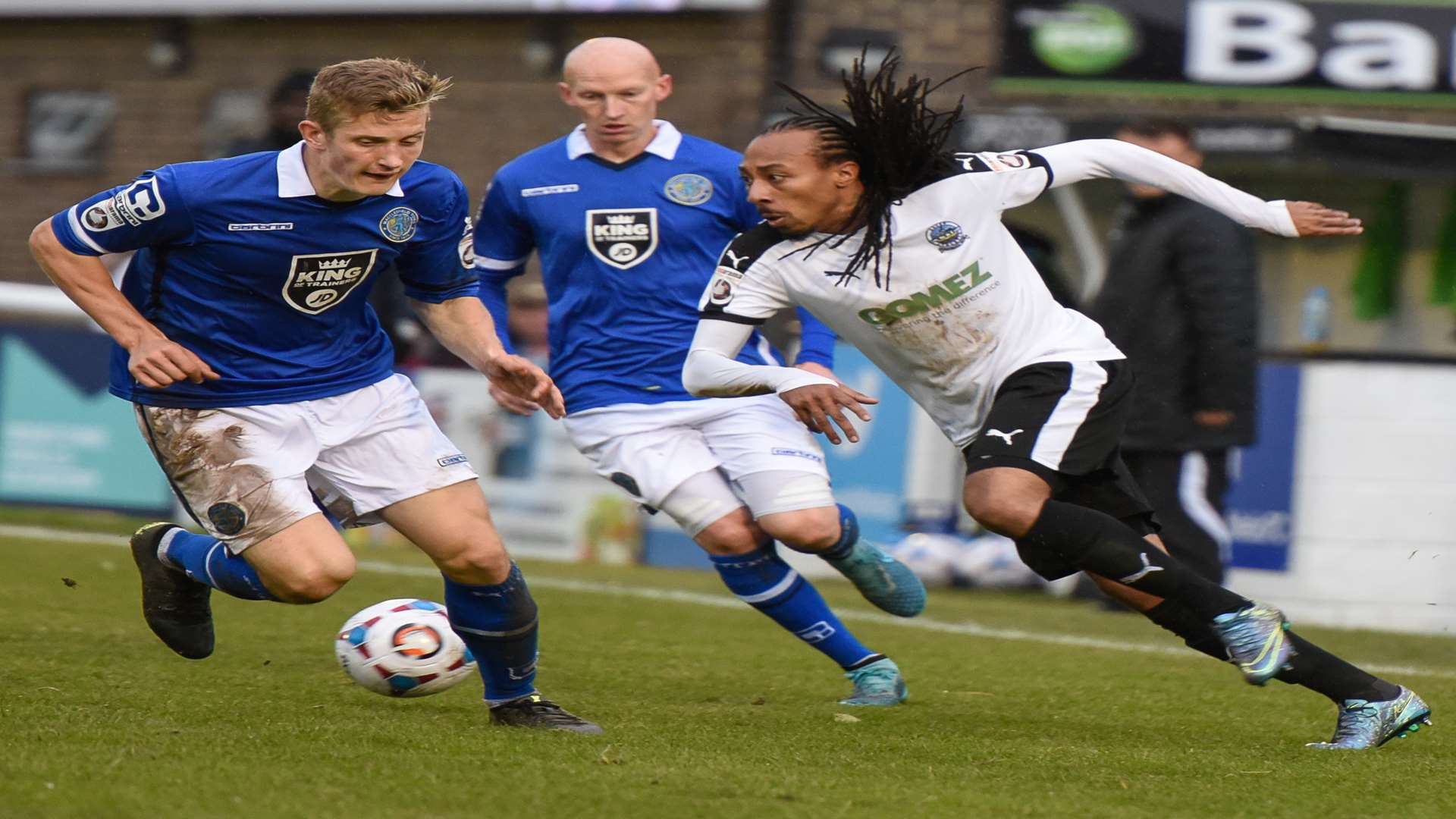 Ricky Modeste in action against Macclesfield at Crabble last month Picture: Alan Langley