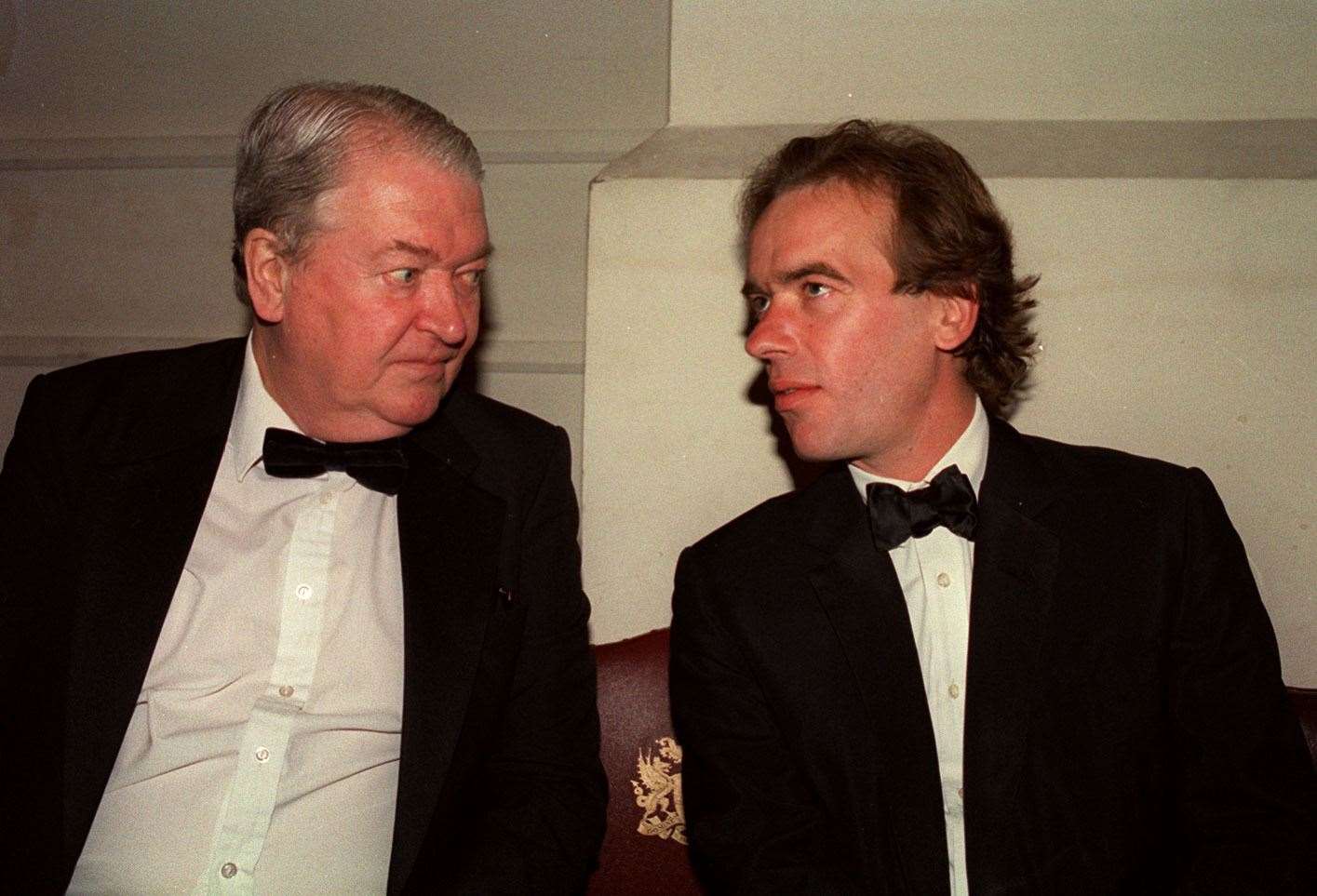 Author and former Booker Prize winner Sir Kingsley Amis with his son Martin at the Booker Prize Award ceremony (Rebecca Naden/PA)