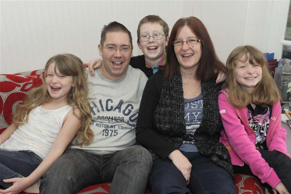Paul and Mandy Hulatt, with kids from left, Victoria, 9, Jack, 12, and Louise, 9