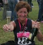 Cathy Thomas celebrates in style at the event. Picture: JOHN WESTHROP