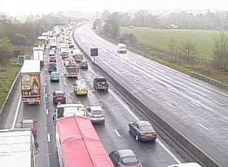 Long delays on the M25. Picture: Highways England.