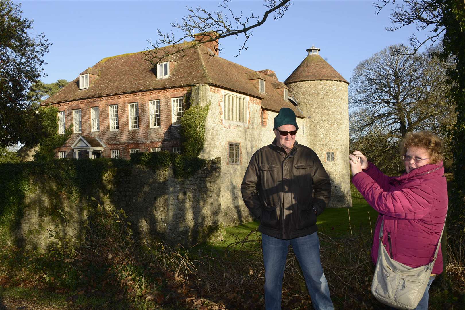Visitors Paul Barker and Caroline Petley explore the grounds. Picture: Paul Amos