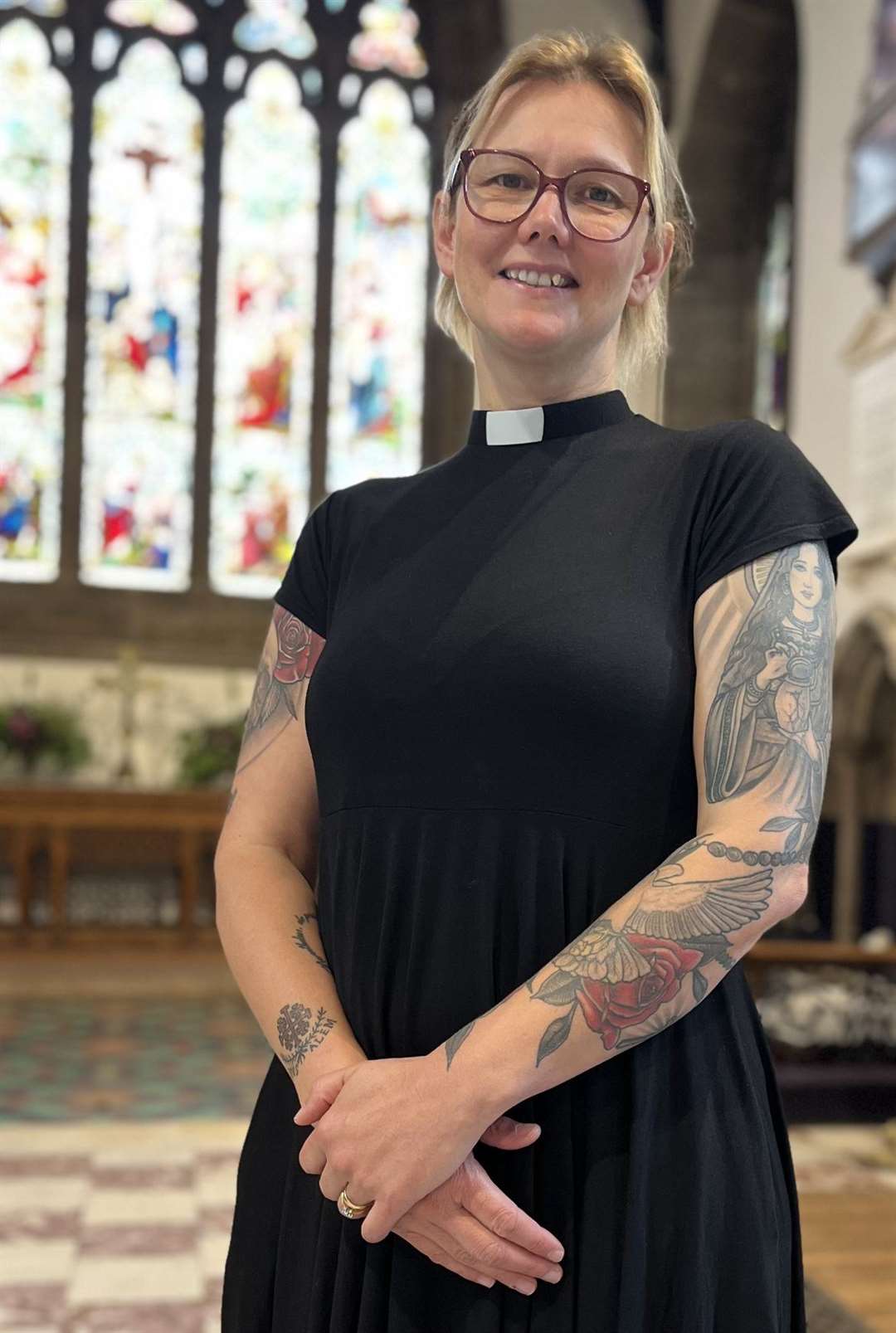 Wendy Dalrymple faced online trolling over her religious tattoos. Photo: Loughborough All Saints with Holy Trinity Church