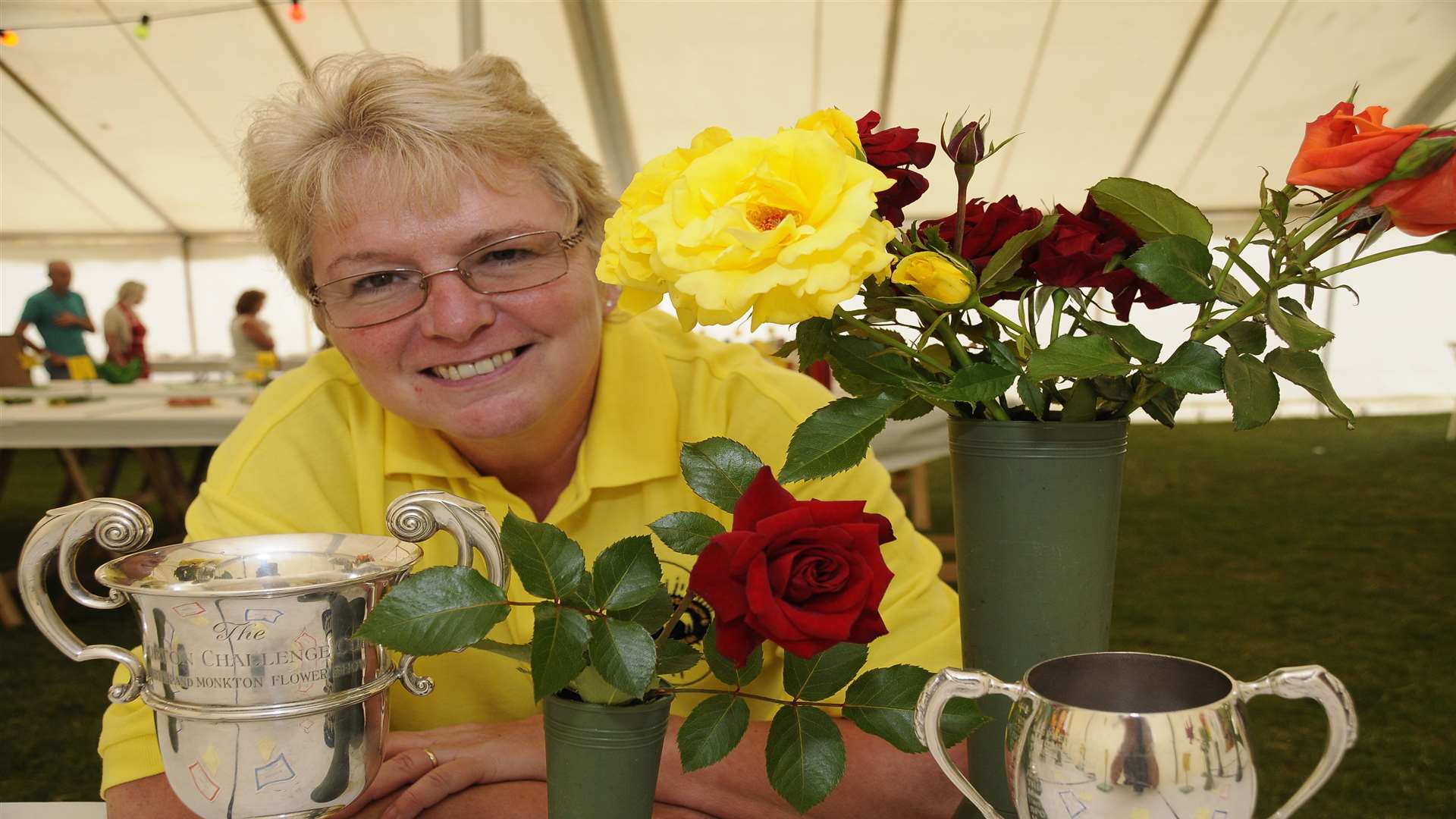 Ali Ainslie from Minster with her winning roses in a past Minster Show. Picture: Barry Duffield