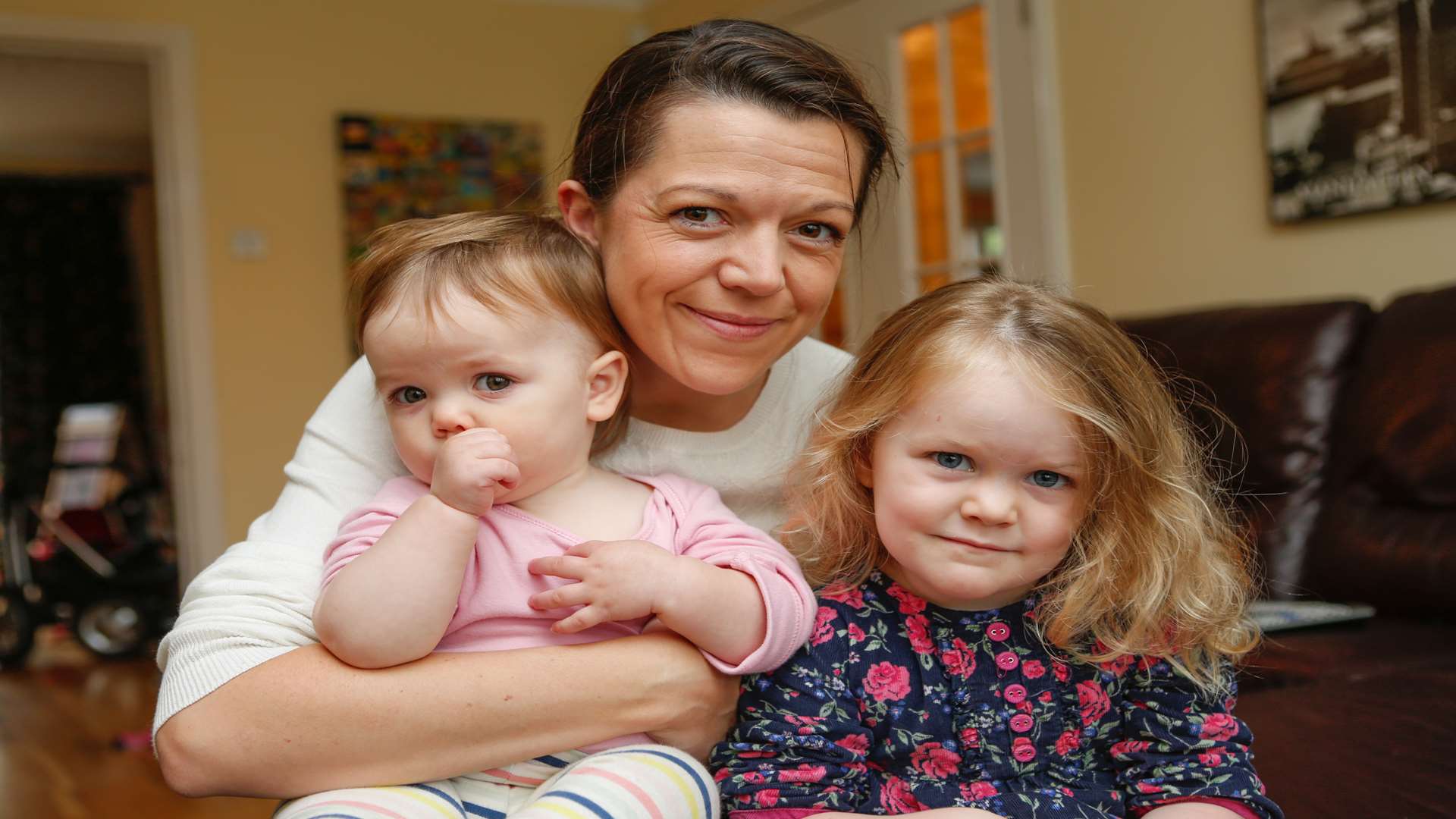 Rachel Burns with Amber, 2, and Ava, 4