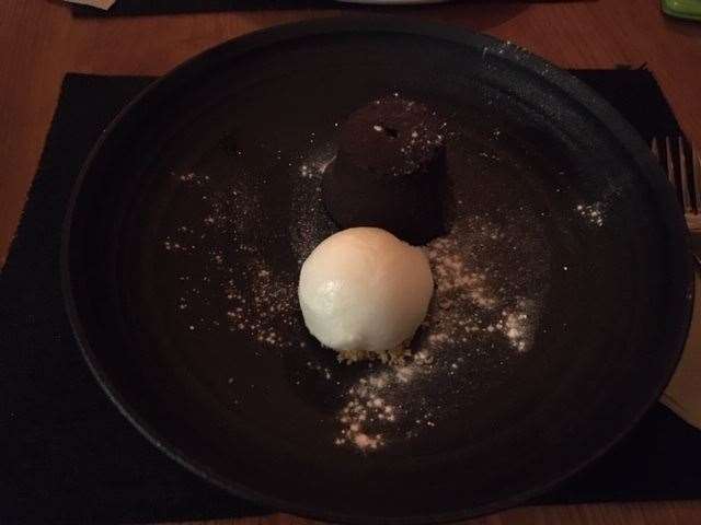 I decided to go even more luxurious and chose the chocolate fondant