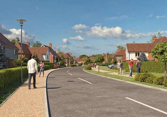 Artist impression of development in Wises Lane, Borden