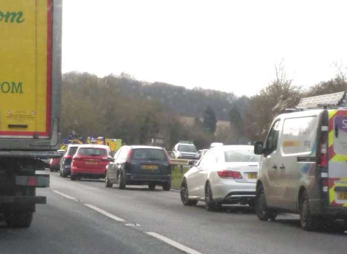 Traffic is building Maidstone bound. Picture: @Craig_Photo