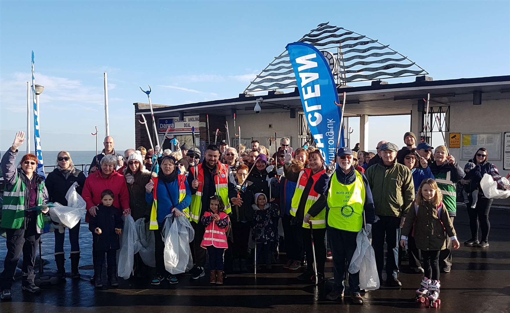 Campaigners against plastic wastte at Deal Pier, ready for a beach clean in Feburary. (1433185)