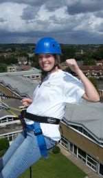 Over the top! A participant in last year's charity abseil