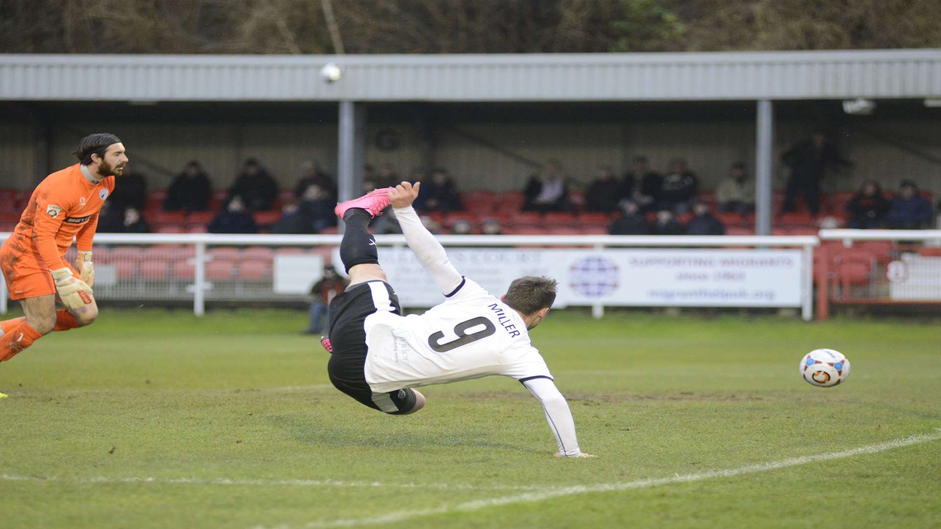 Ricky Miller scores his first against Gateshead Pic: Paul Amos