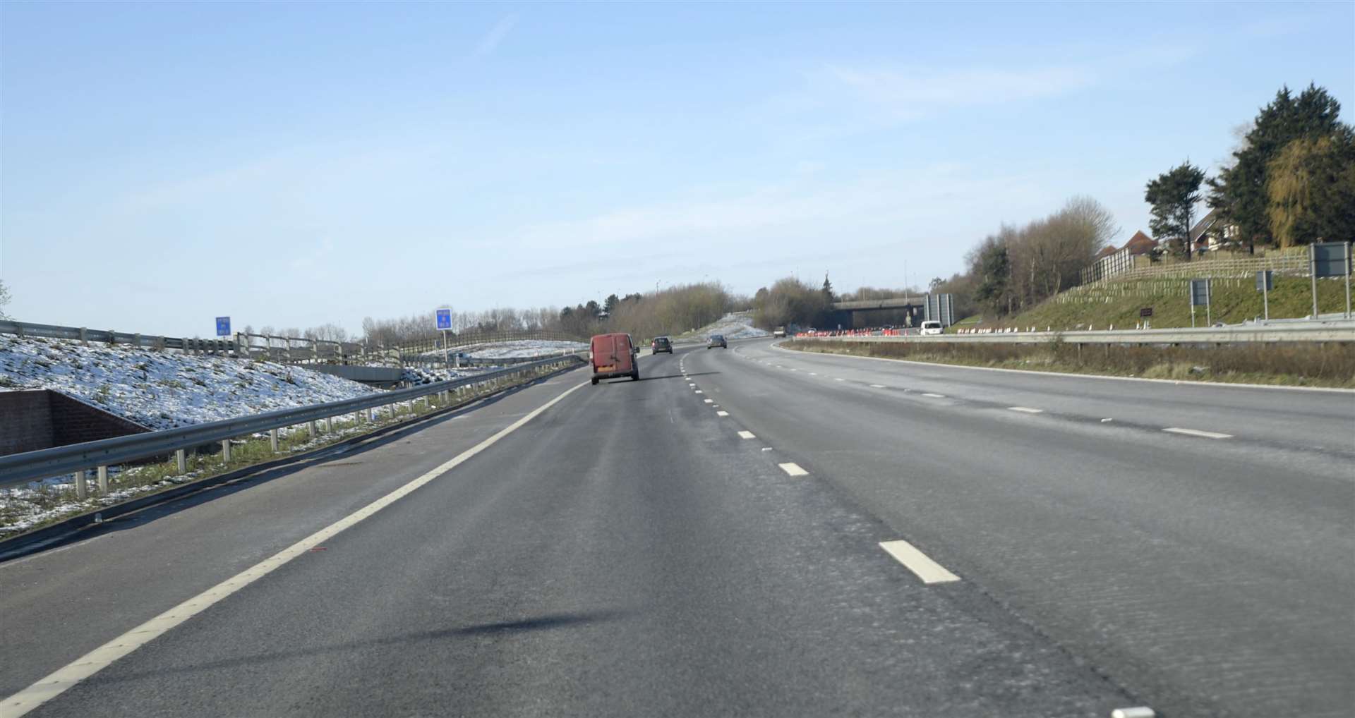 The M20 approaching the Junction 10a area. Library image