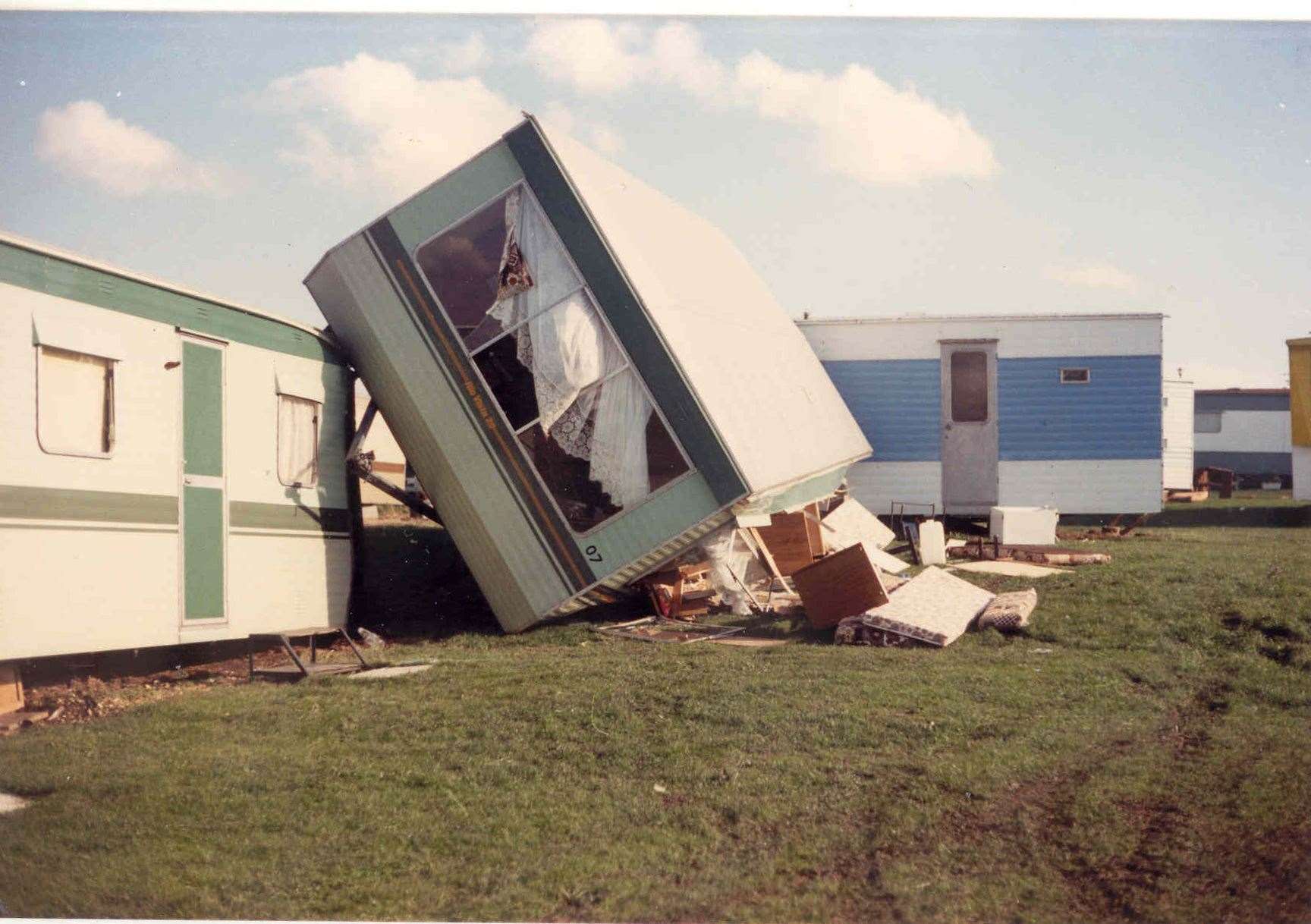 Damage caused by the Great Storm of 1987 in Allhallows Caravan Park