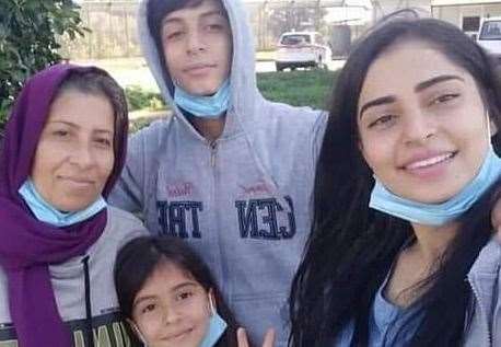 (Clockwise from left) Khazal Ahmad Khdir, 42, with her son Mobeen (centre), 15, her daughter Hadya Rizger, 17, and five-year-old daughter Hasty
