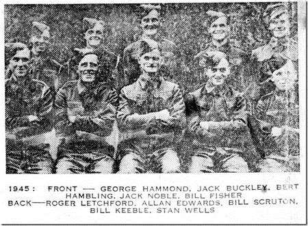 George Hammond, front left, with his fellow prisoners of war in Poland