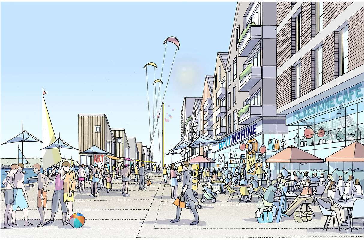 How the quayside area of the town could like. Picture: Folkestone Harbour Company