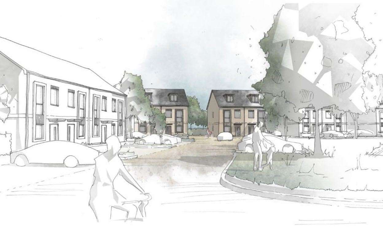 An artist’s impression showing part of the site. Picture: Hollaway