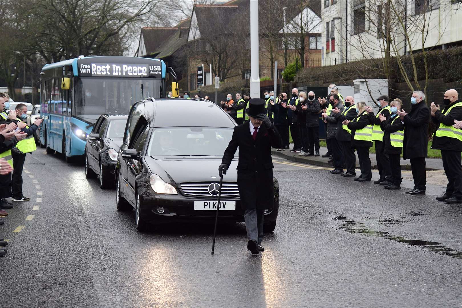 A funeral procession taking place in Armstrong road, Maidstone. Picture: Barry Goodwin
