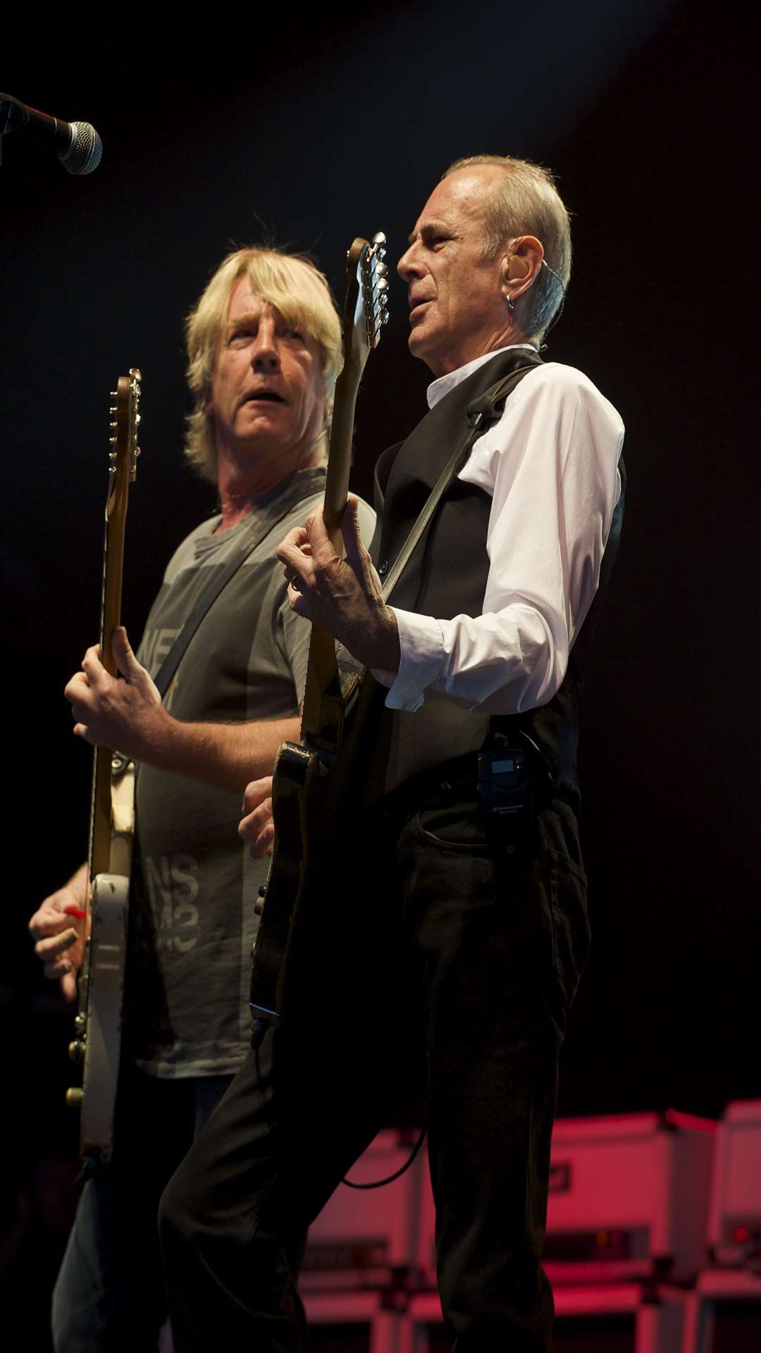 Rick Parfitt, left, and Francis Rossi. Status Quo at the Rochester Castle Concerts in 2013
