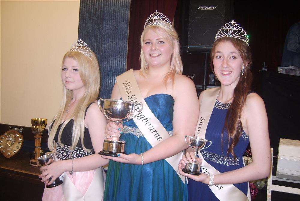 The new Miss Sittingbourne Georgia Lane and her two princesses (from left to right) Ashleigh Taylor and Kendle Hunter.