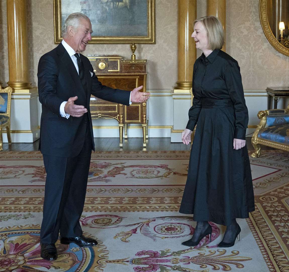 King Charles receives Liz Truss (PA)