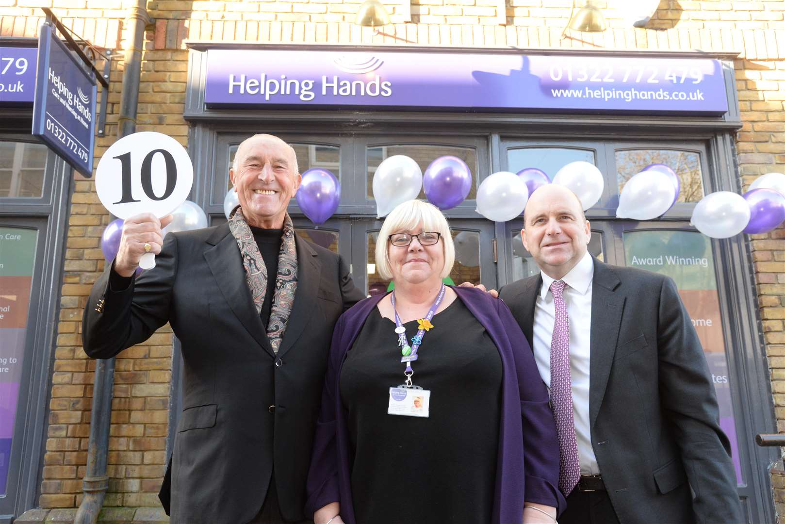 Len Goodman with manager Michelle Stringer and chief executive, Tim Lee picture: Chris Davey