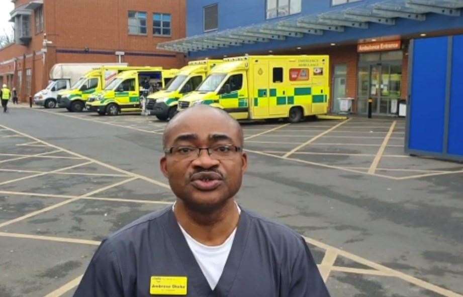 Dr Ambrose Okeke, consultant in emergency medicine at Medway Maritime Hospital, said the emergency department there is extremely stretched and under serious pressure and implored people to work with the NHS and follow the rules