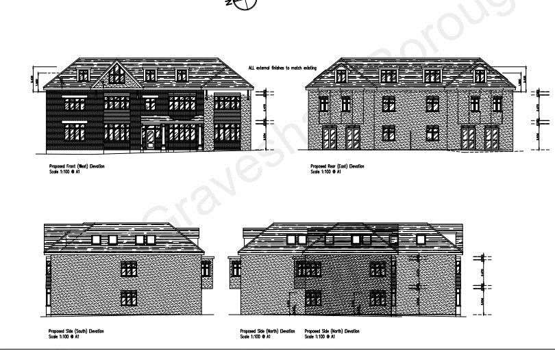 Cobham Lodge would be converted into a block of ten flats. Photo: Gravesham council planning/Breley design