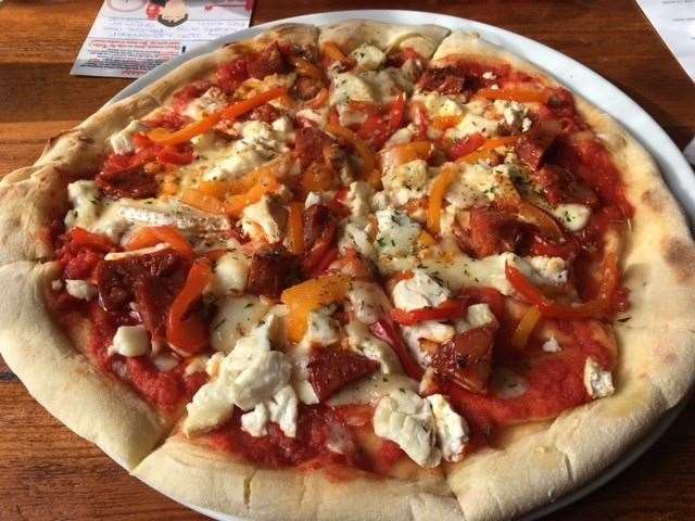 This is The Spaniard pizza – chorizo seasoned with smoked paprika, herbs and garlic, pecorino sheep’s cheese, peppers, Parmesan and oregano. The cheese made it a little dry but it was tasty enough and filling