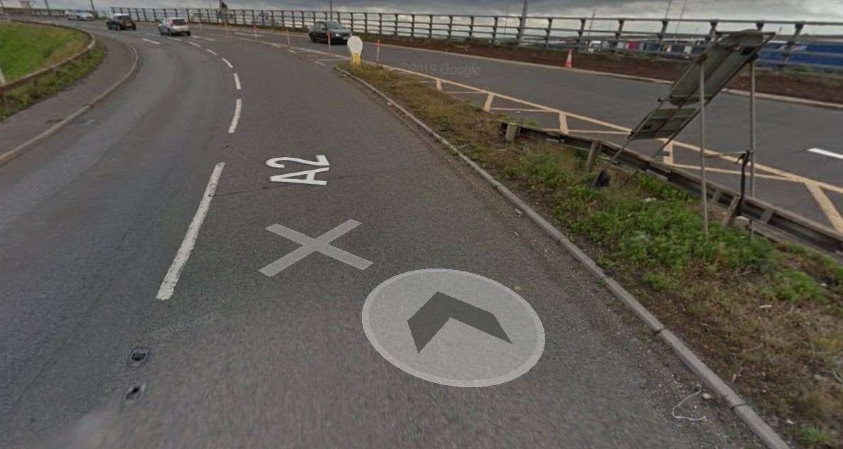 The start of the A2 in Dover at Jubilee Way. Picture: Google Maps
