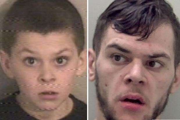 Shamen Williams, aged 10 on the left and 30 on the right, was this week jailed to 13 years in prison for his part in a violent attack with machetes in Medway. Picture: Kent Police
