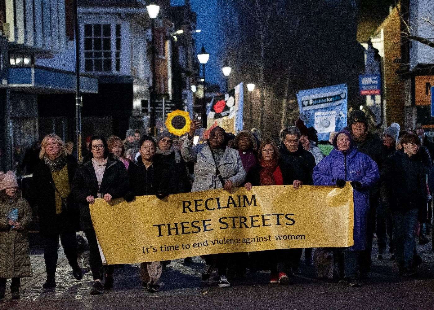 A Reclaim These Streets womens’ safety march in Ashford in March 2022. Picture: Ellie Crook